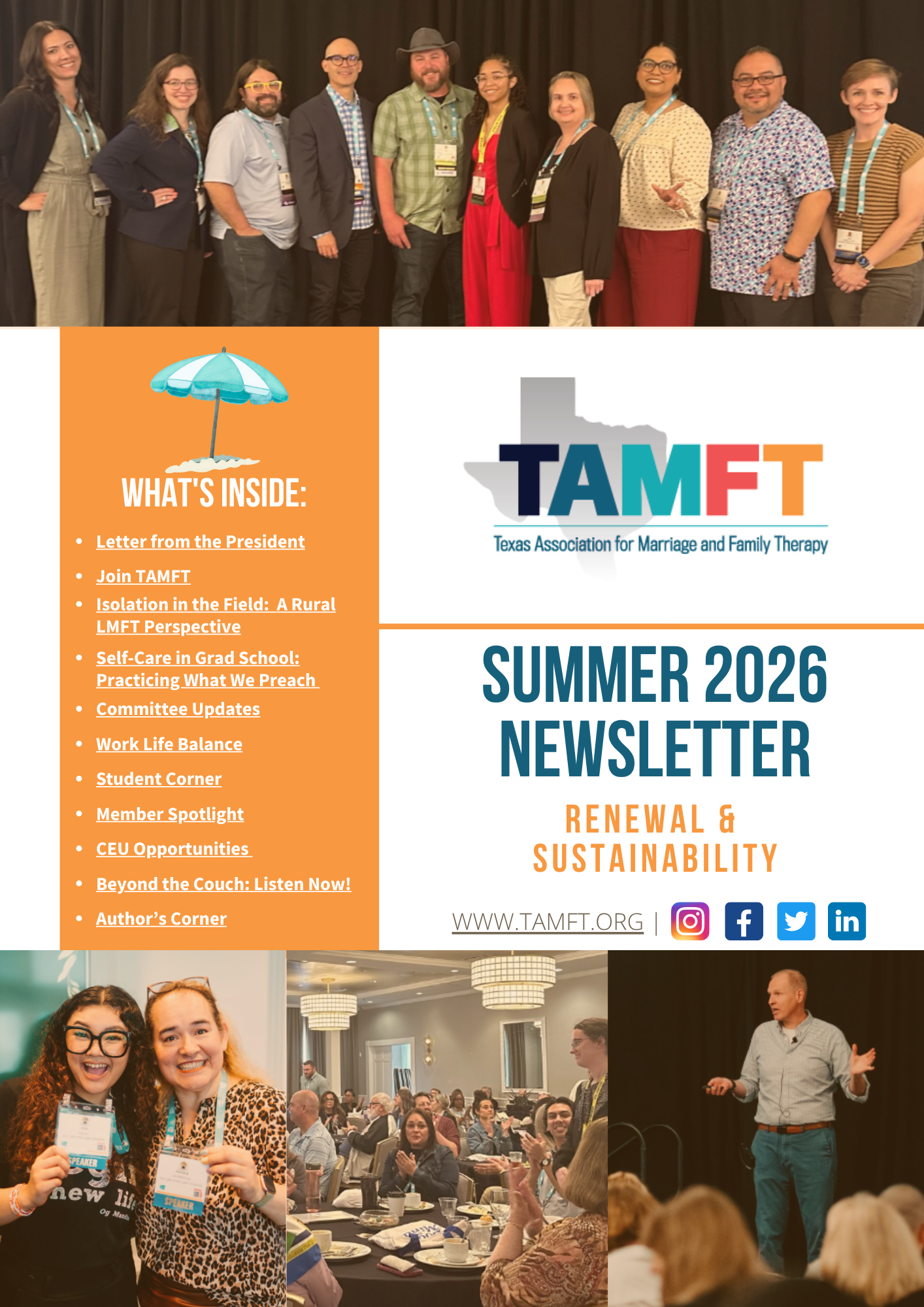 TAMFT Summer 2026 Newsletter